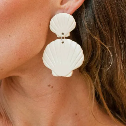 Classic Coastal Shell Drop Earrings