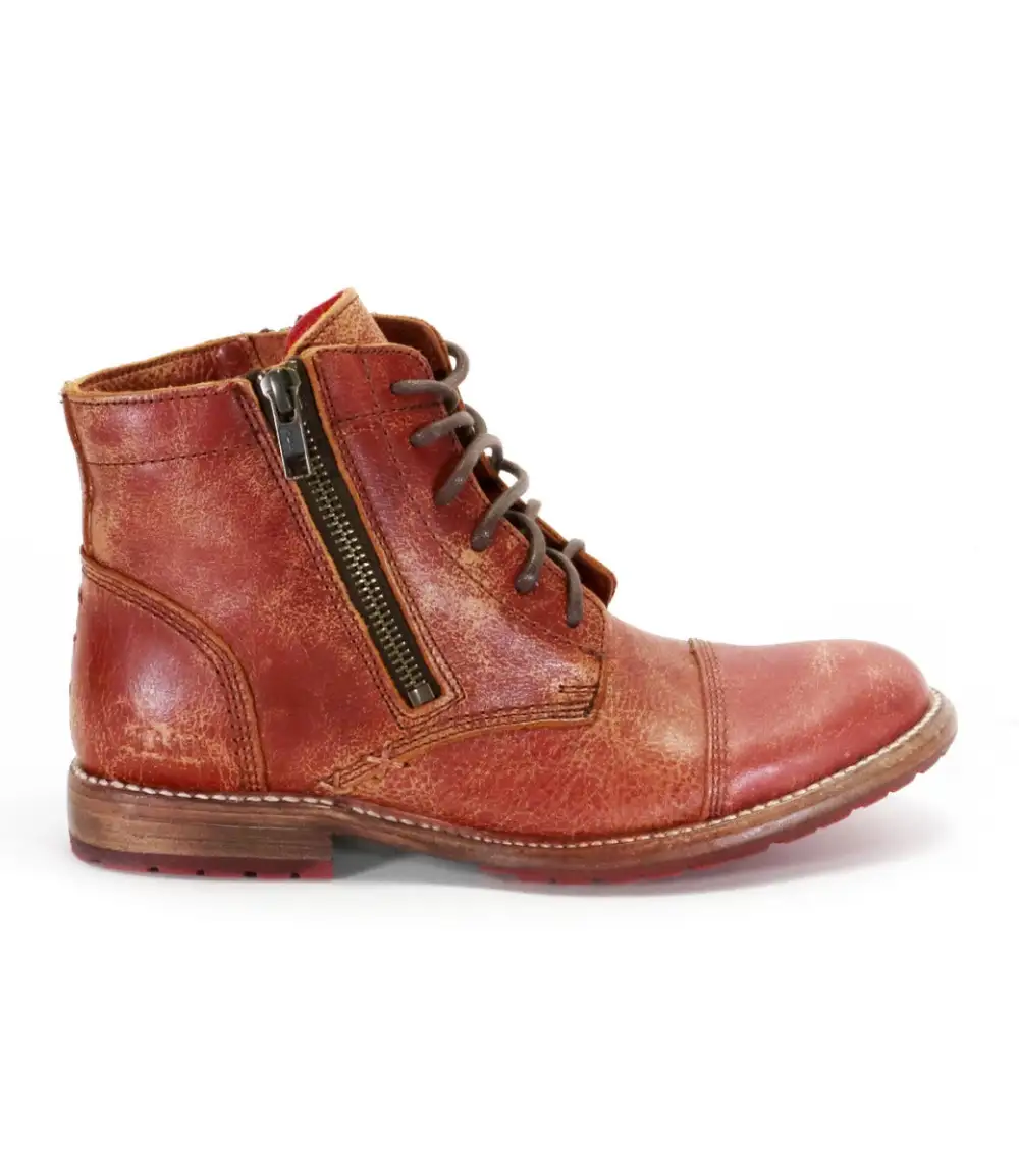 Cap-Toe Contrast-Stitched Combat Boots
