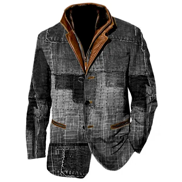 Faux Leather Lined Blazer