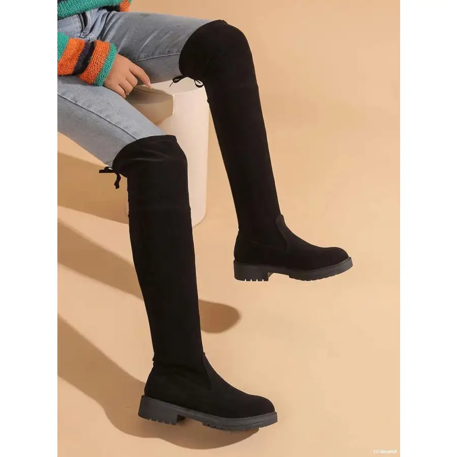 Over the Knee Block Heel Boots