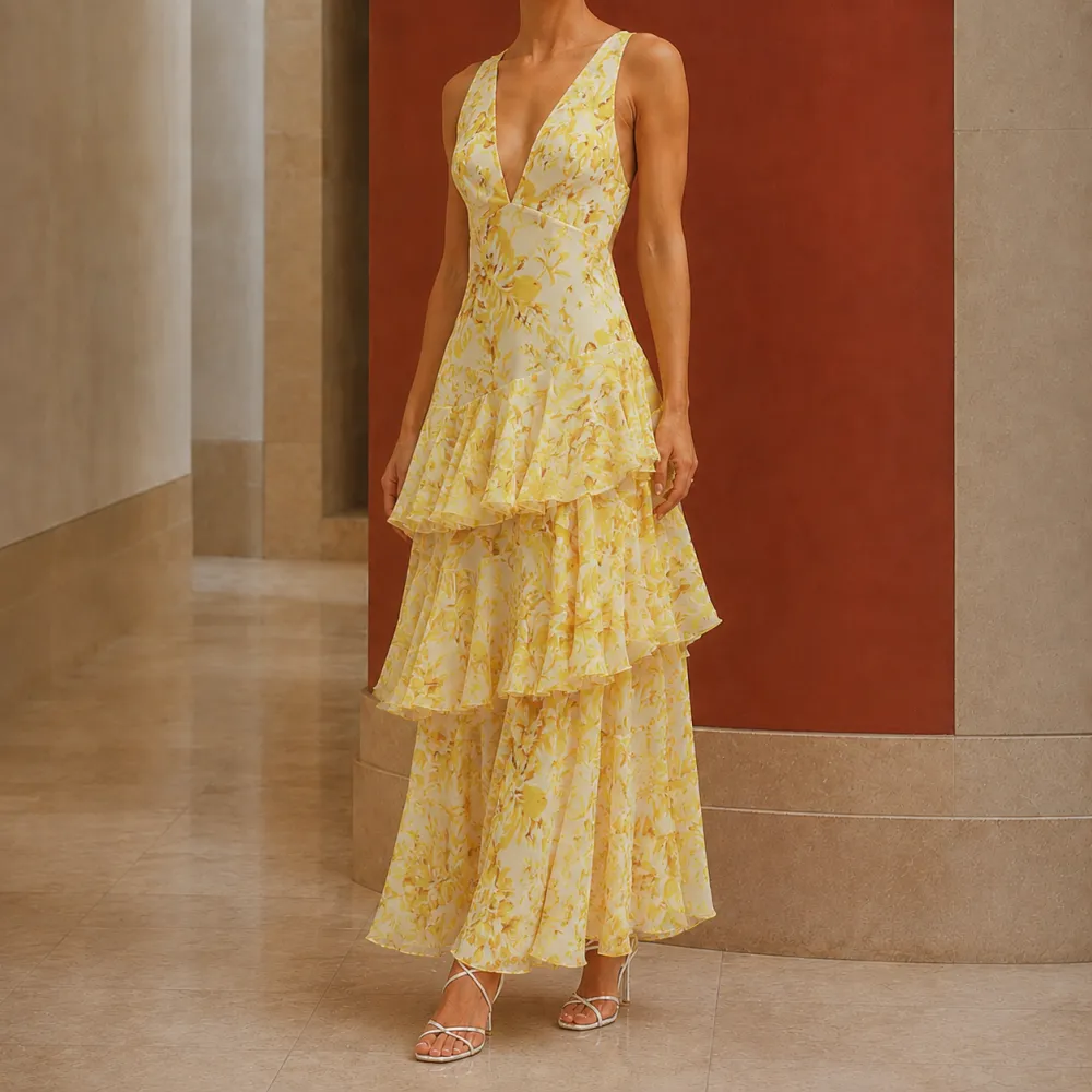 Lace Tiered Maxi Dress