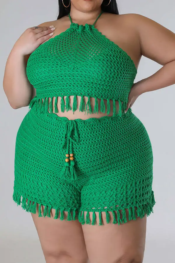 Tassel Halter Pant Set