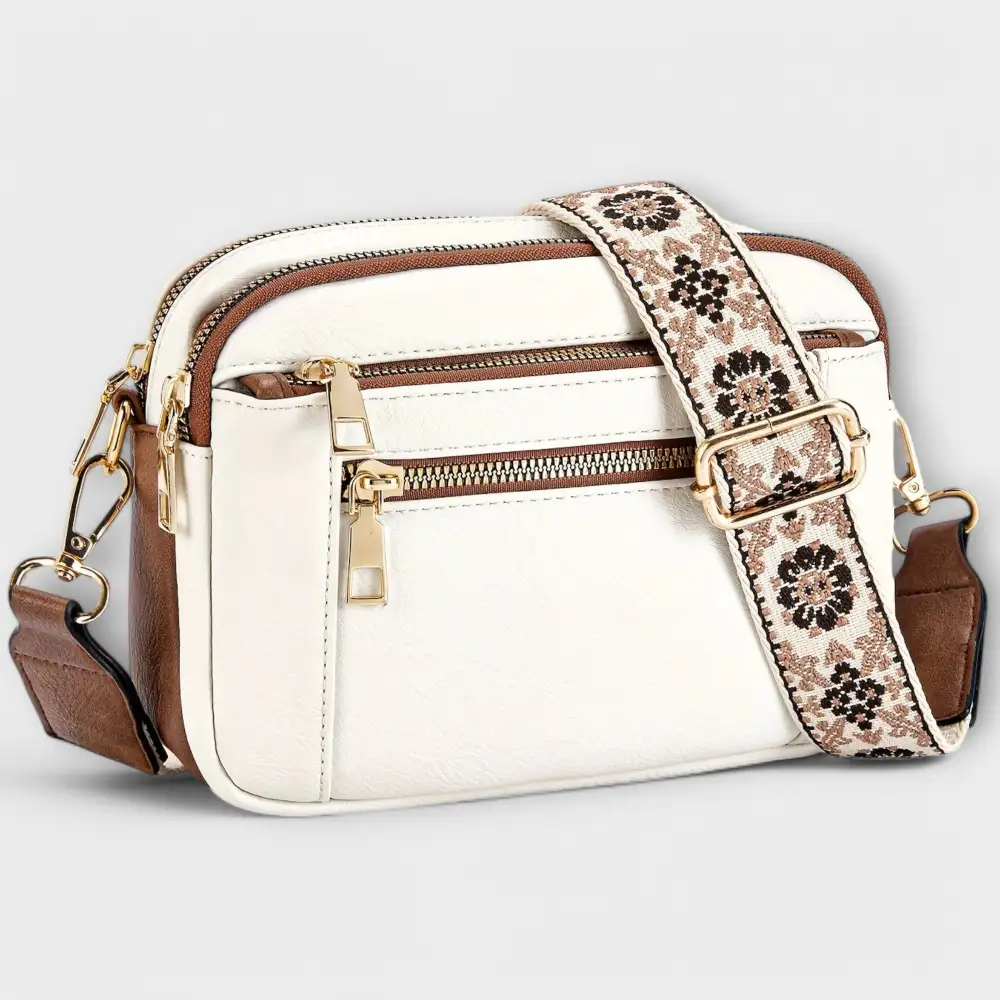 Latch Front Vegan Leather Crossbody Bag