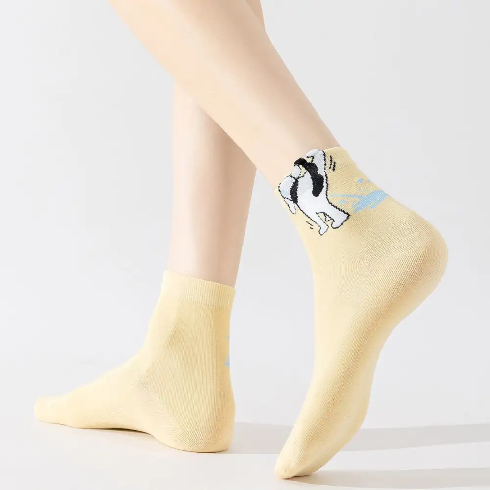 Whimsical Cartoon Animal Crew Socks