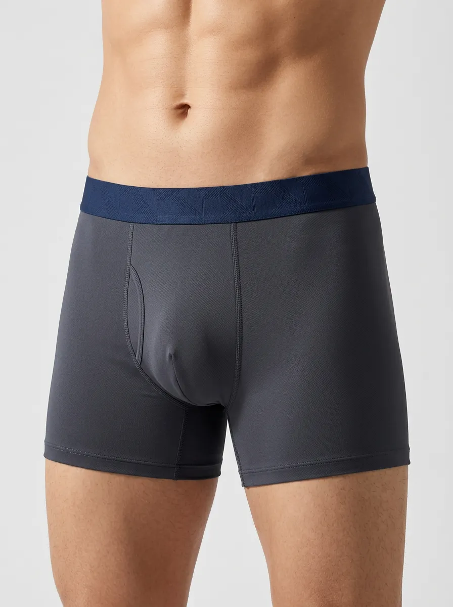 Men's Navy Contrast Waistband Boxer Briefs