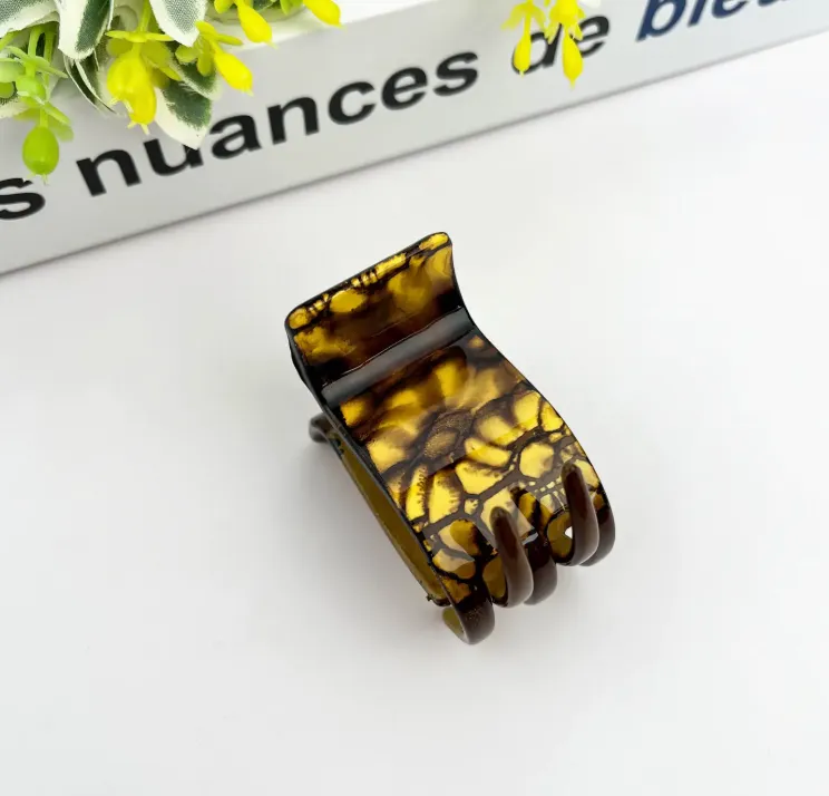 Rectangle Watercolor Print Hair Claw Clip