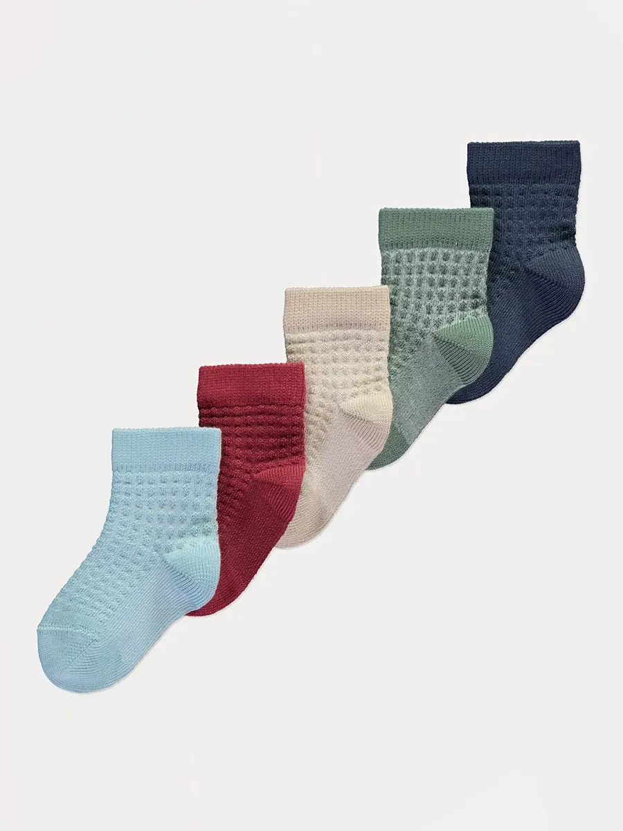 Bobble Cotton Rich Ankle Socks 5 Pack