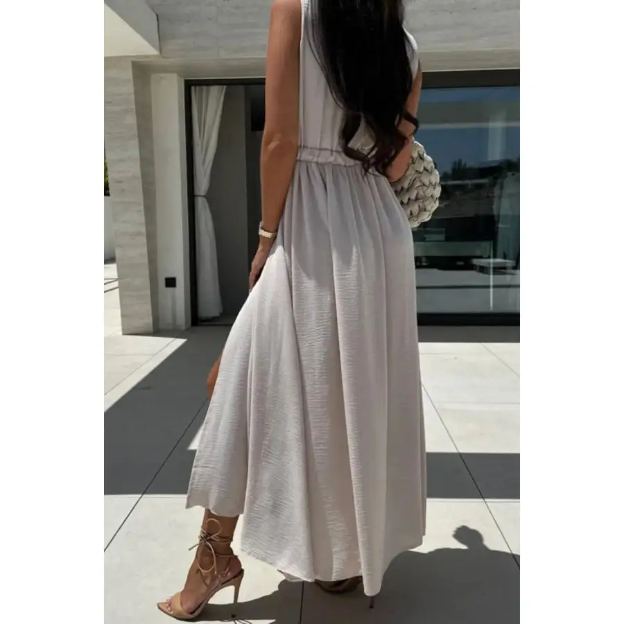 Surplice Sleeveless Slit Maxi Dress