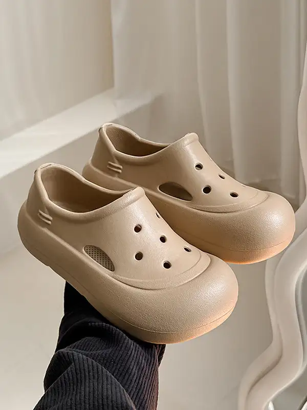 Cutout Rounded Platform Heeled Sandals