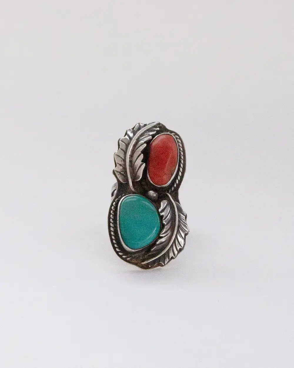 Ring with Turquoise & Coral