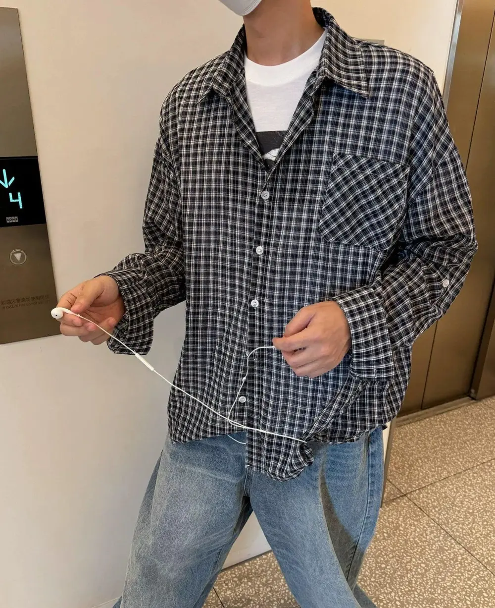 Vintage Plaid Long Sleeve Shirt