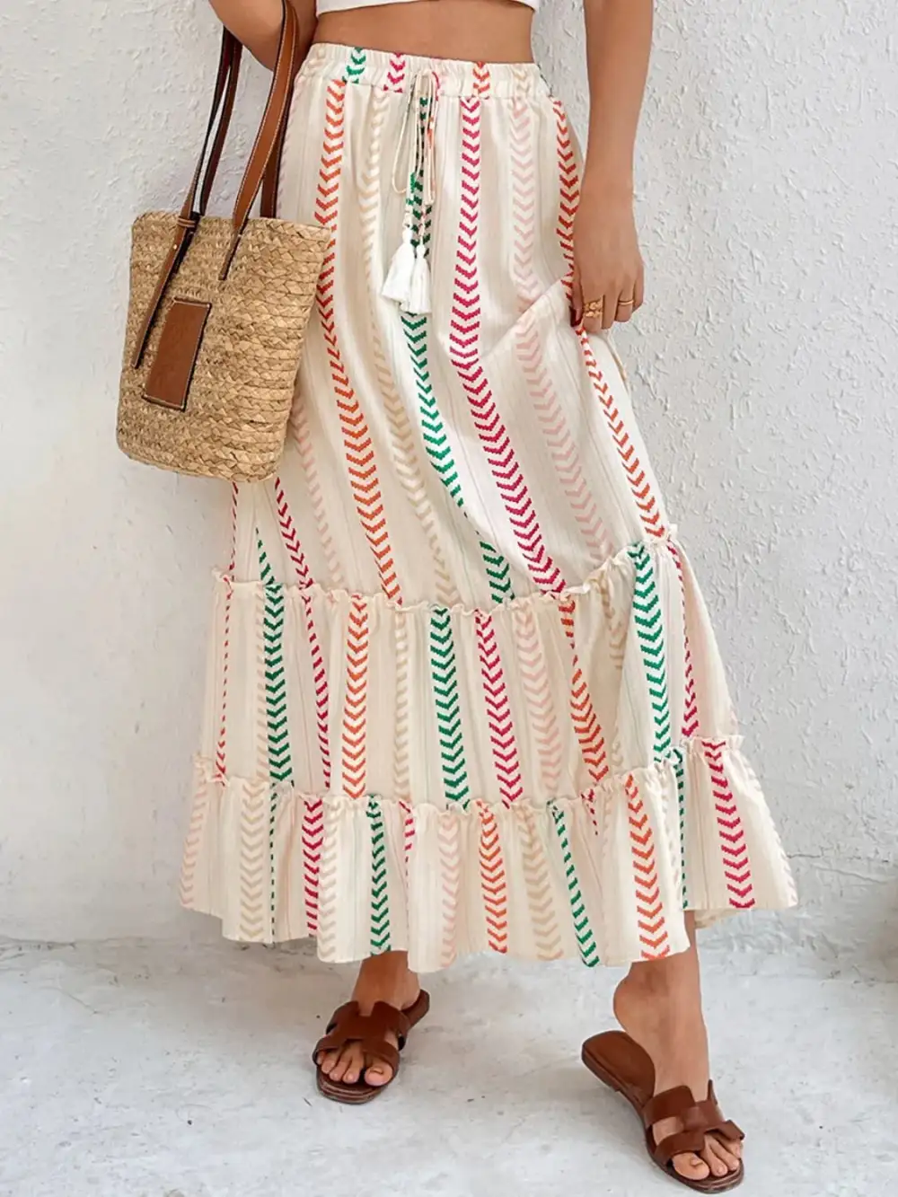 Refined Printed Frill Skirt