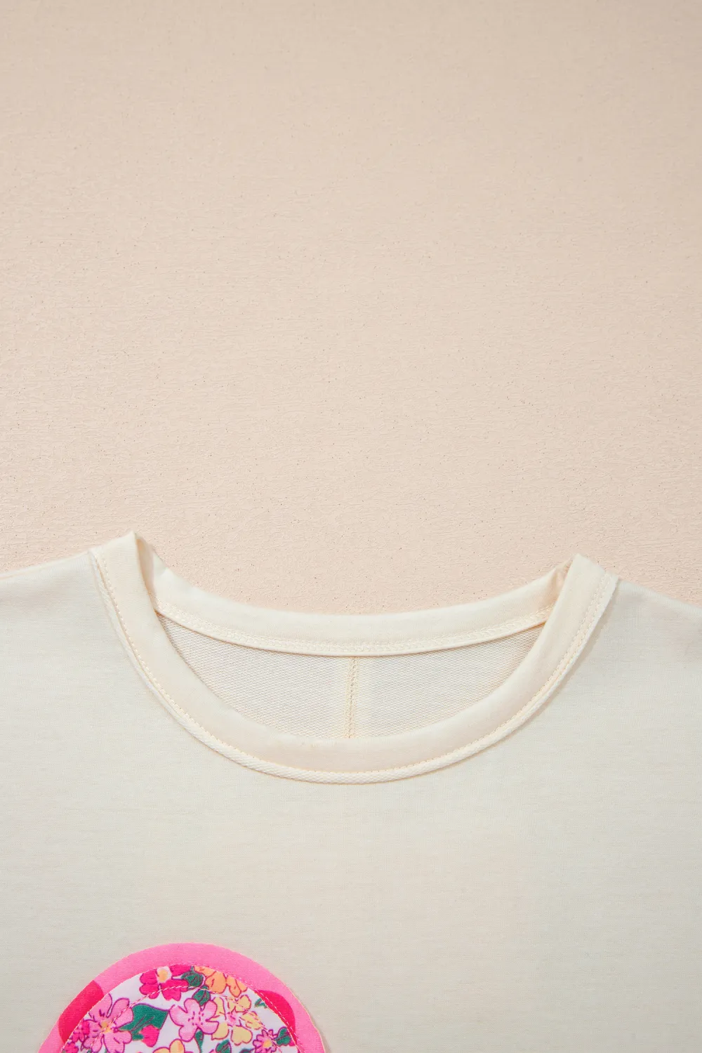 Jet Stream Floral Patched Raw Tee