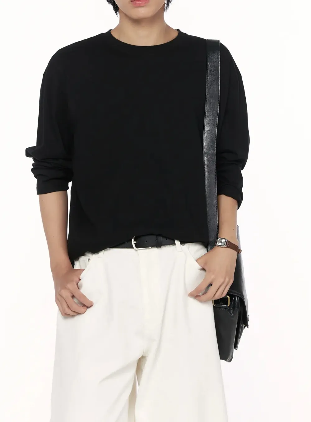 Men's Crew-Neck Basic Long Sleeve Tee