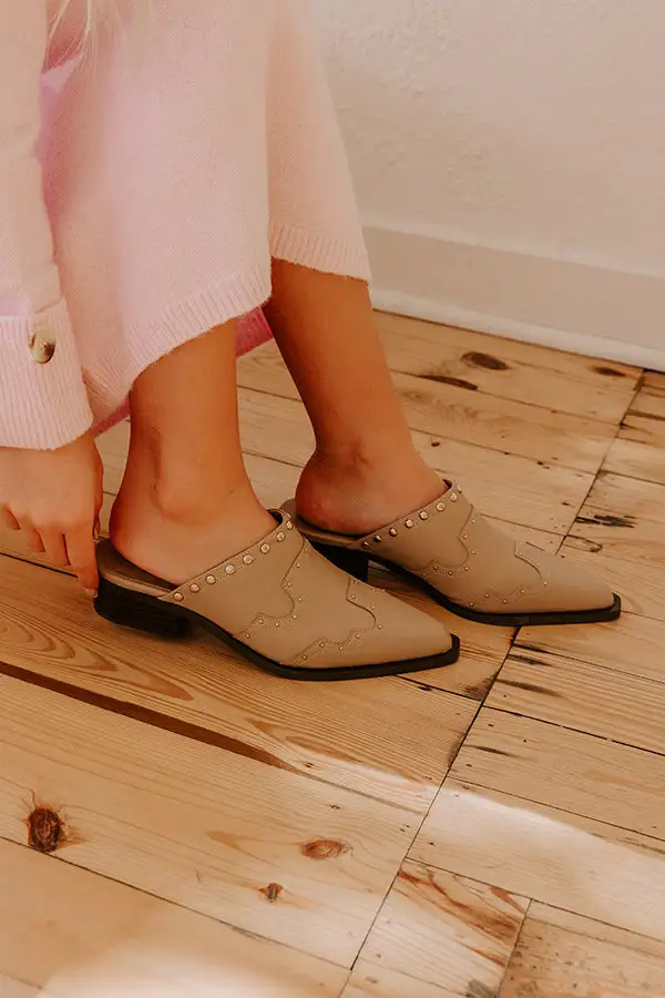 Faux Leather Western Low Heel Shoes
