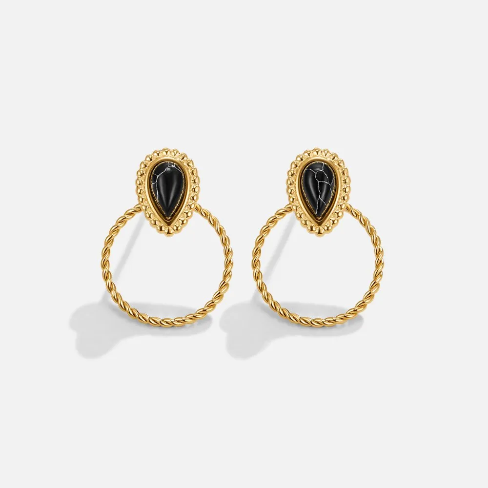 Stainless Steel Stone Earrings