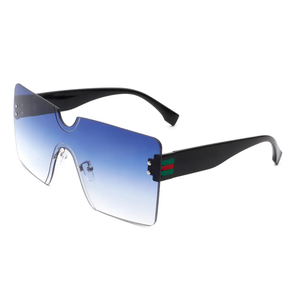 Woven Square Rimless Frame Sunglasses