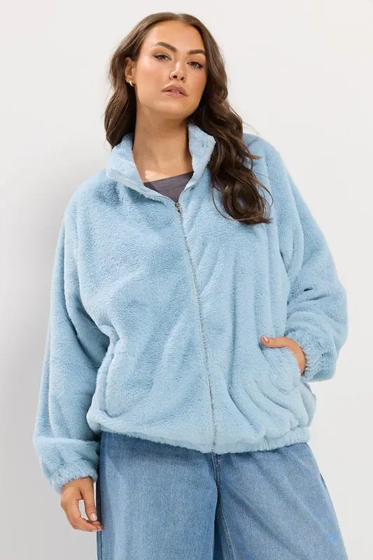 Blue Funnel Neck Fleece