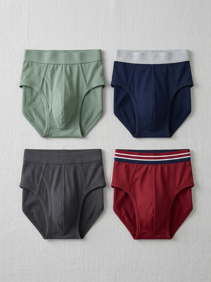 Men's Solid Color Multi-Pack Cotton Briefs Underwear