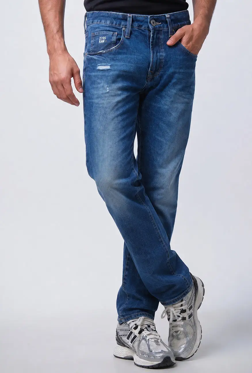 Men's Shredded Knee Regular Fit Jeans