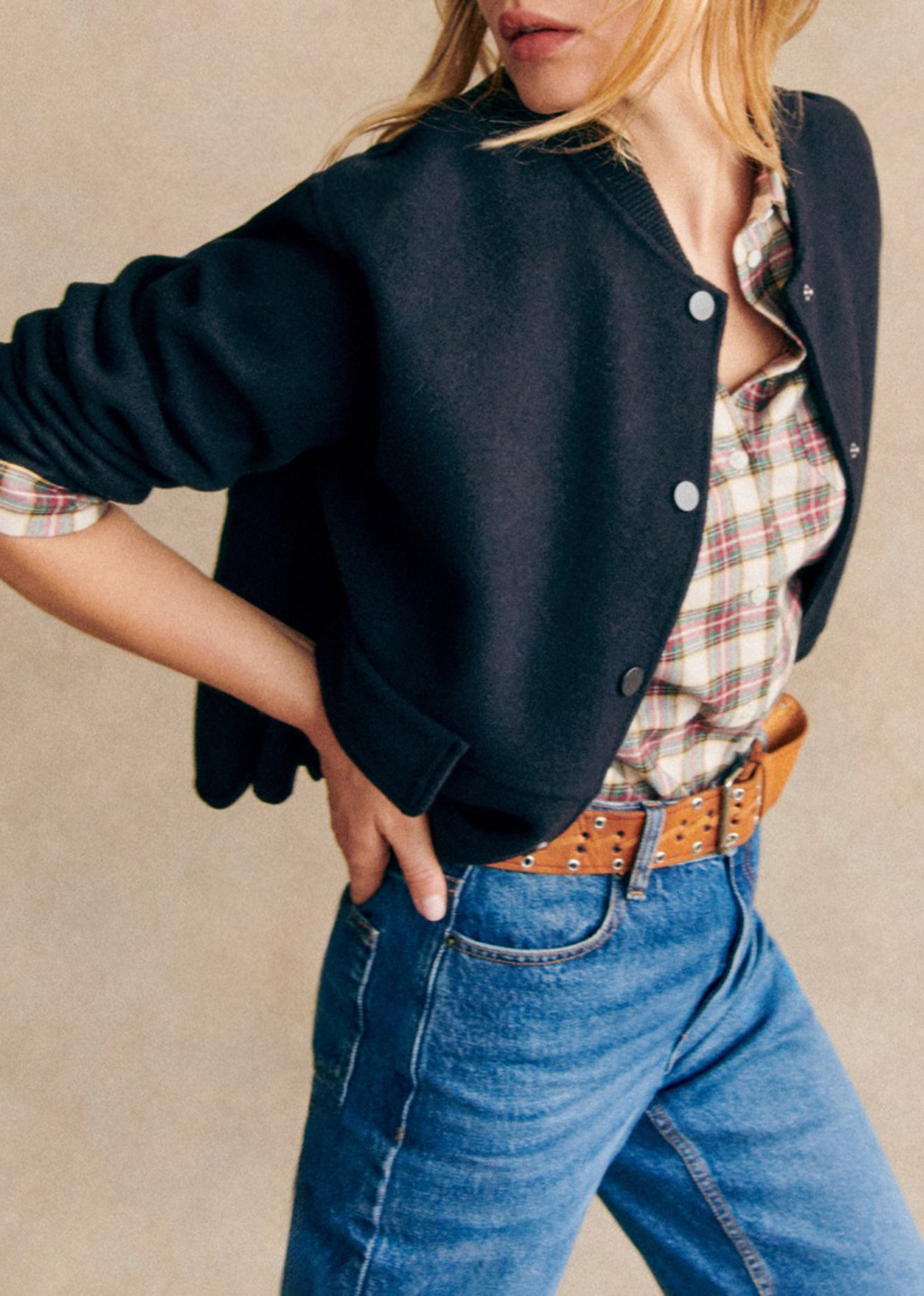 Solid Color Short Double-Faced Wool Coat