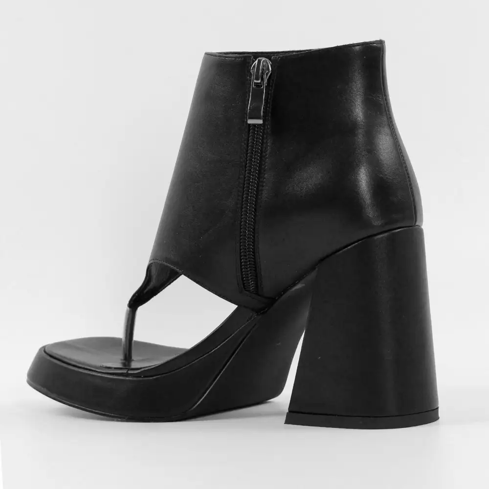 Square Toe Flip-Flops Ankle Chunky Heel Sandals