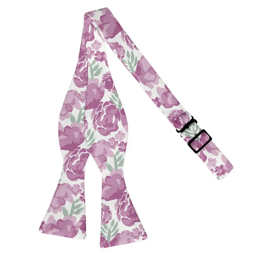 Watercolor Floral Motif Bow Tie