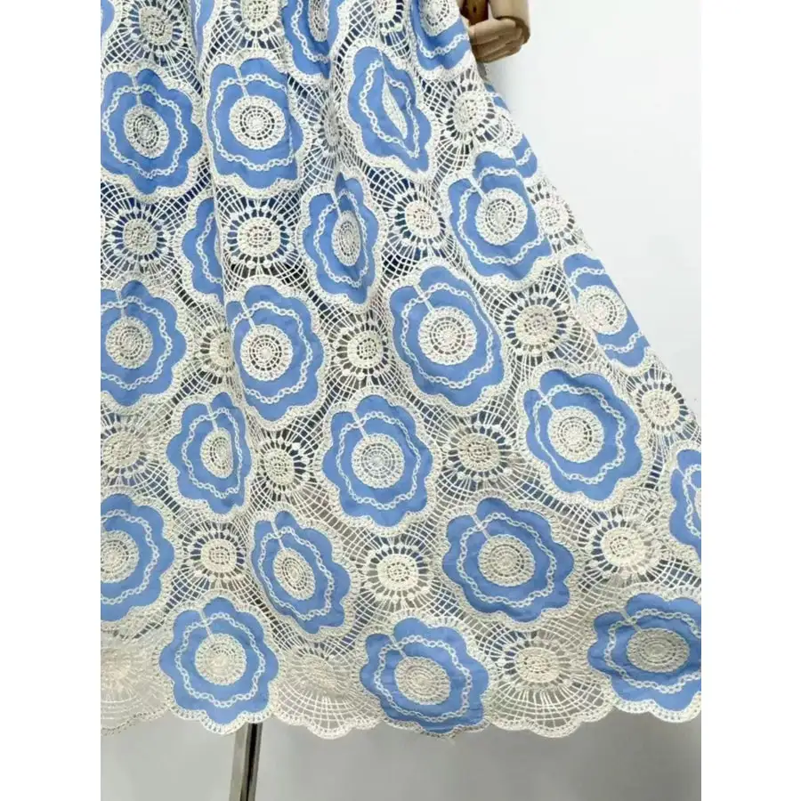 Lace Sleeveless Tiered Midi Dress