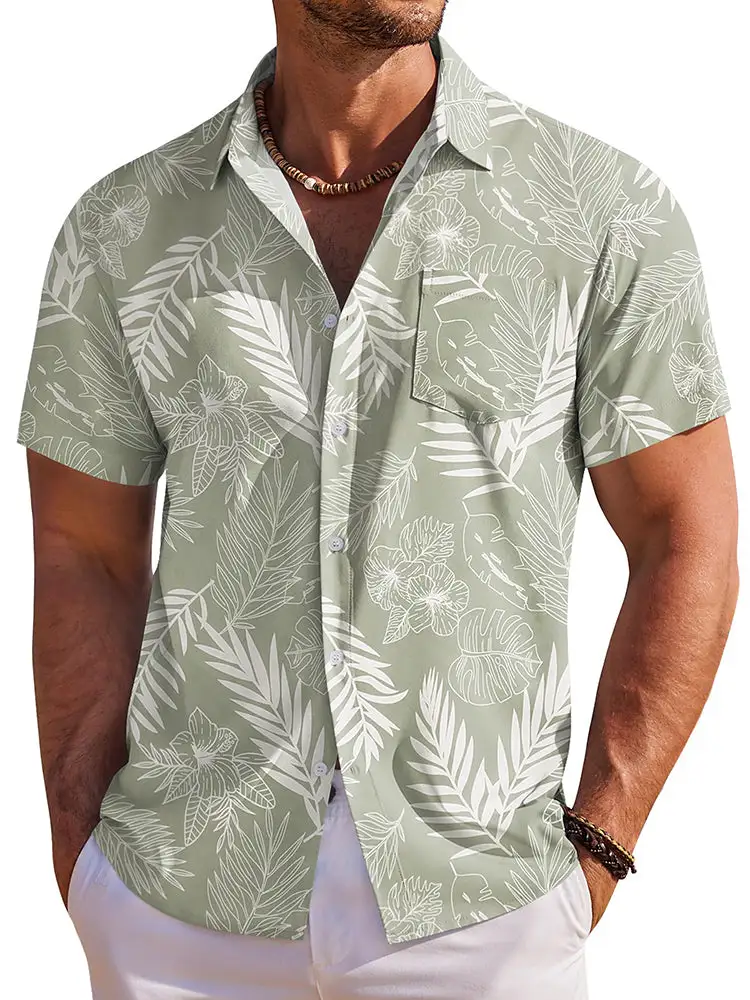 Clean Placket Floral Printed Shirt