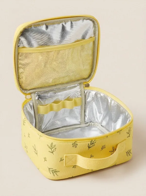 Botanical Nature Lover Green Leaves Printed Insulated Lunch Bag