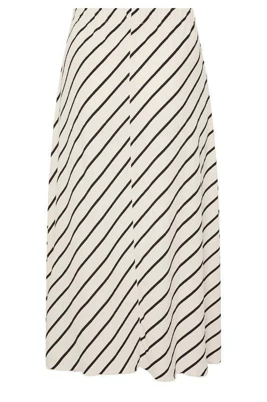 Cream Stripe Maxi Skirt detail 4