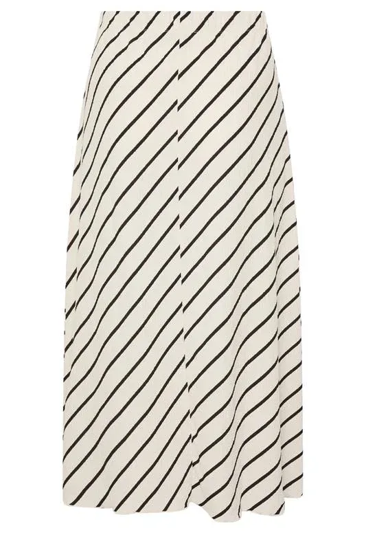 Cream Stripe Maxi Skirt