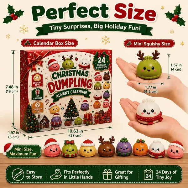 🎅 24 Days of Mini Squishies – Cute 2026 Advent Calendar with Daily Dumpling Surprises