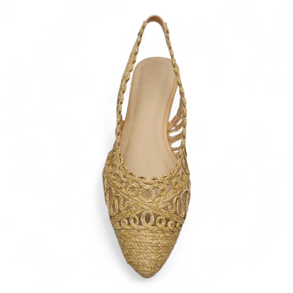 Coastal Weave Pointed Slingback Flat