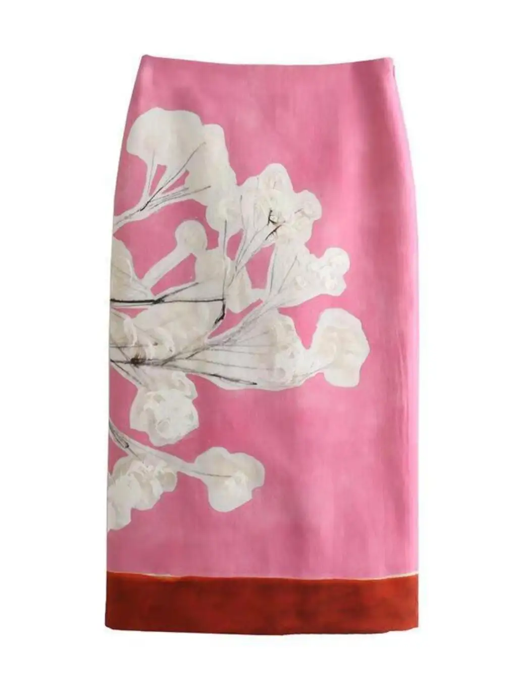 Modern Printed Floral Detail Skirt