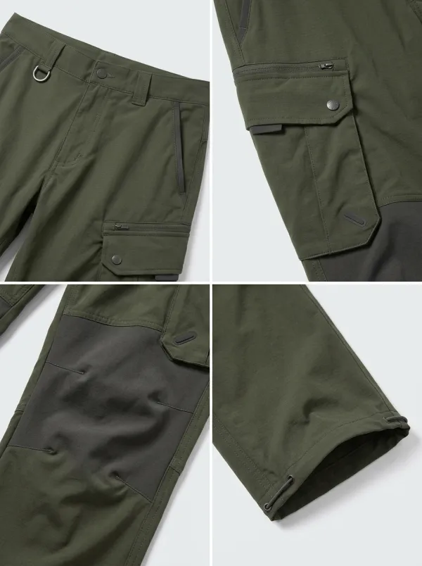 Men's Olive Green Multi-Pocket Utility Cargo Pants