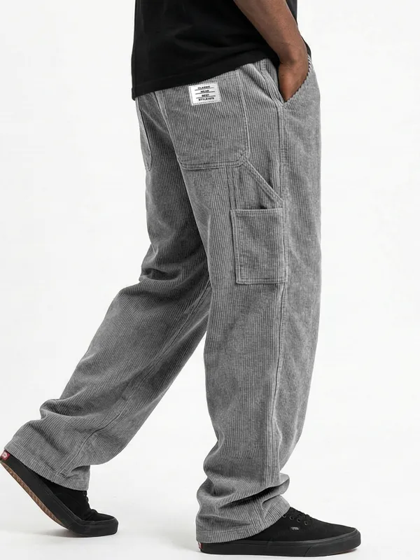 Layered Corduroy Pocket Pants