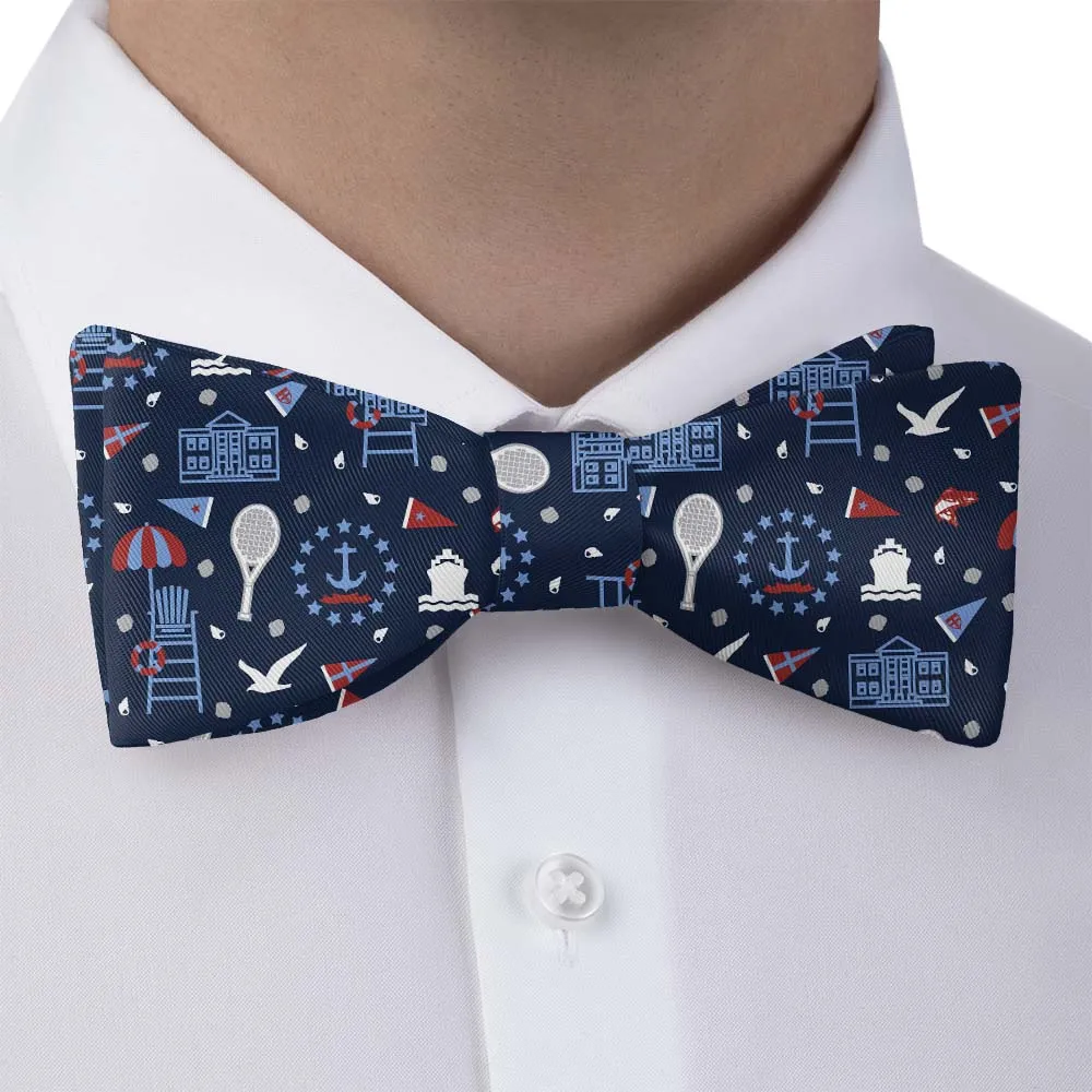 Ocean Tennis Heritage Motif Bow Tie
