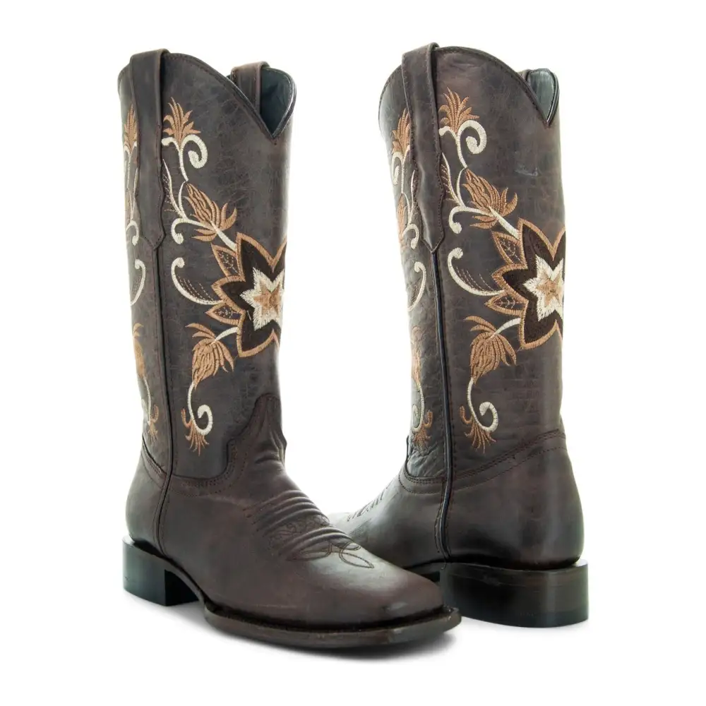 Women's Everyday Square Toe Floral Embroidered Cowgirl Boots