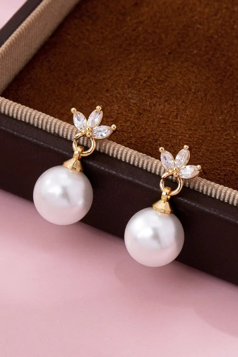 Crystal Floral Pearl Drop