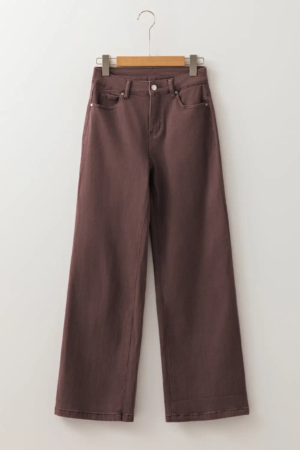 High-Waist Pocketed Straight Leg Jeans