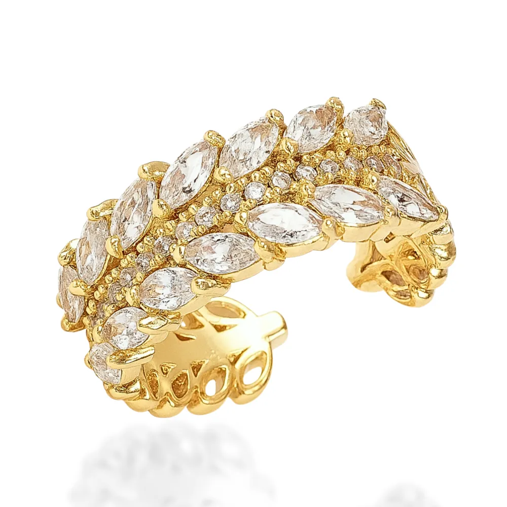 Dainty Vine Curved Adjustable Ring