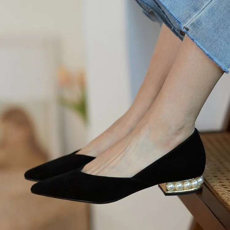 Chunky Heel Breathable Office Ready Casual High Heels