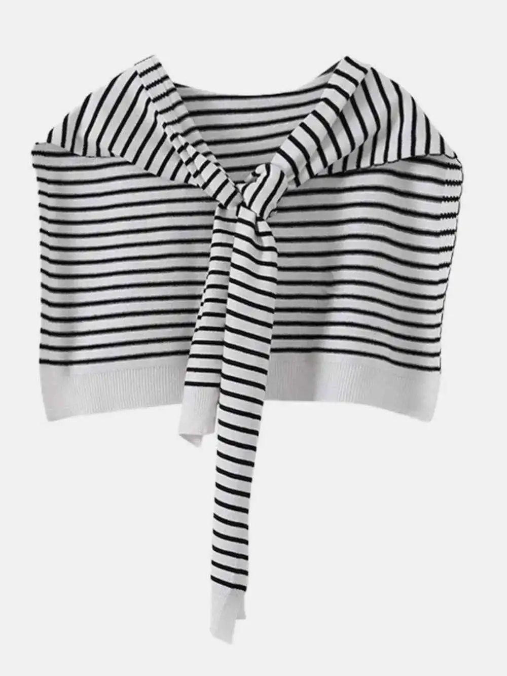 Striped Contrast Knit Scarf