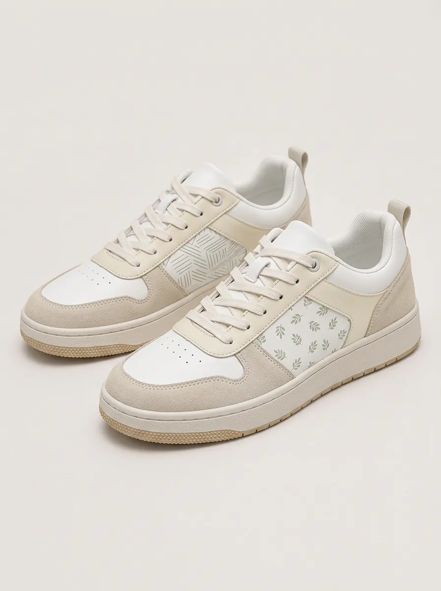 Men's Contemporary Minimalist Leaf Pattern Skate Shoes