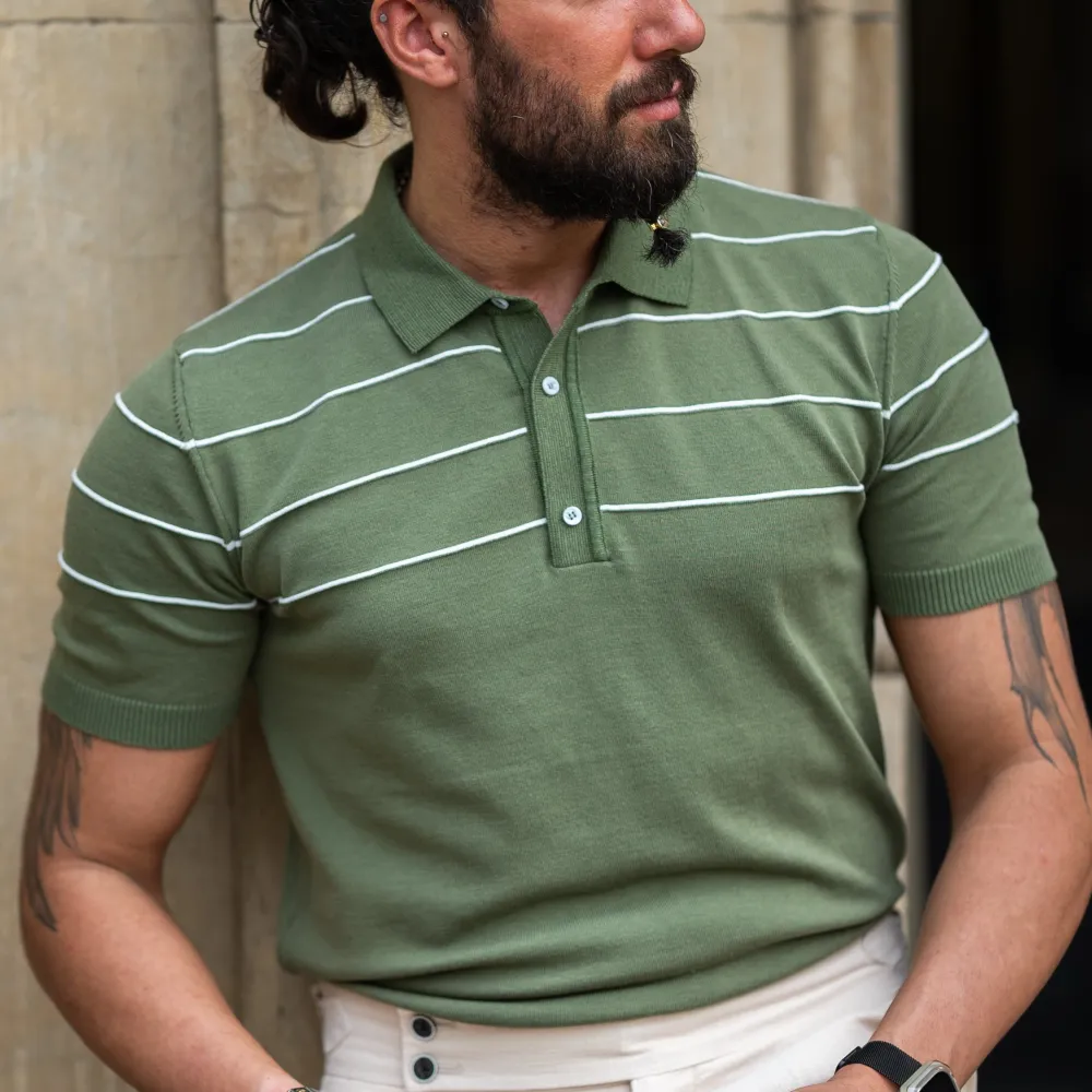 Modern Slim Fit Striped Polo Shirt