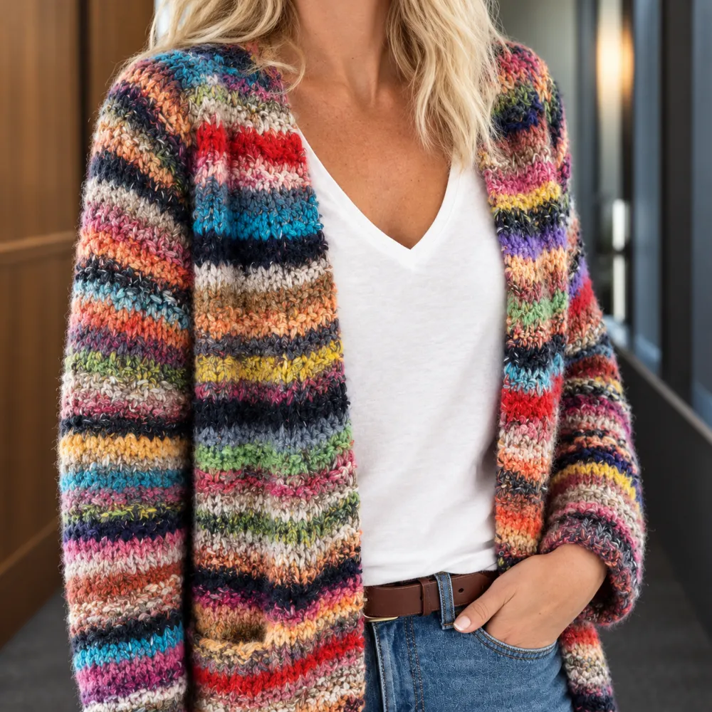 Striped Cotton Cardigan