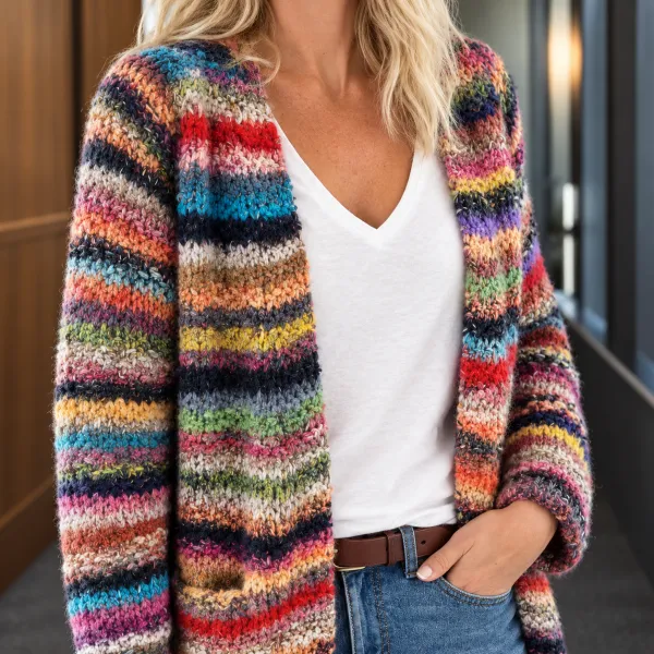 Striped Cotton Cardigan