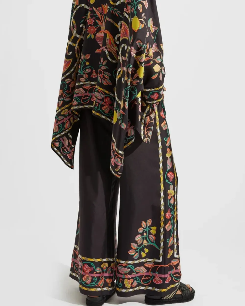 Baroque Print Twill Blouse Coordinated Set