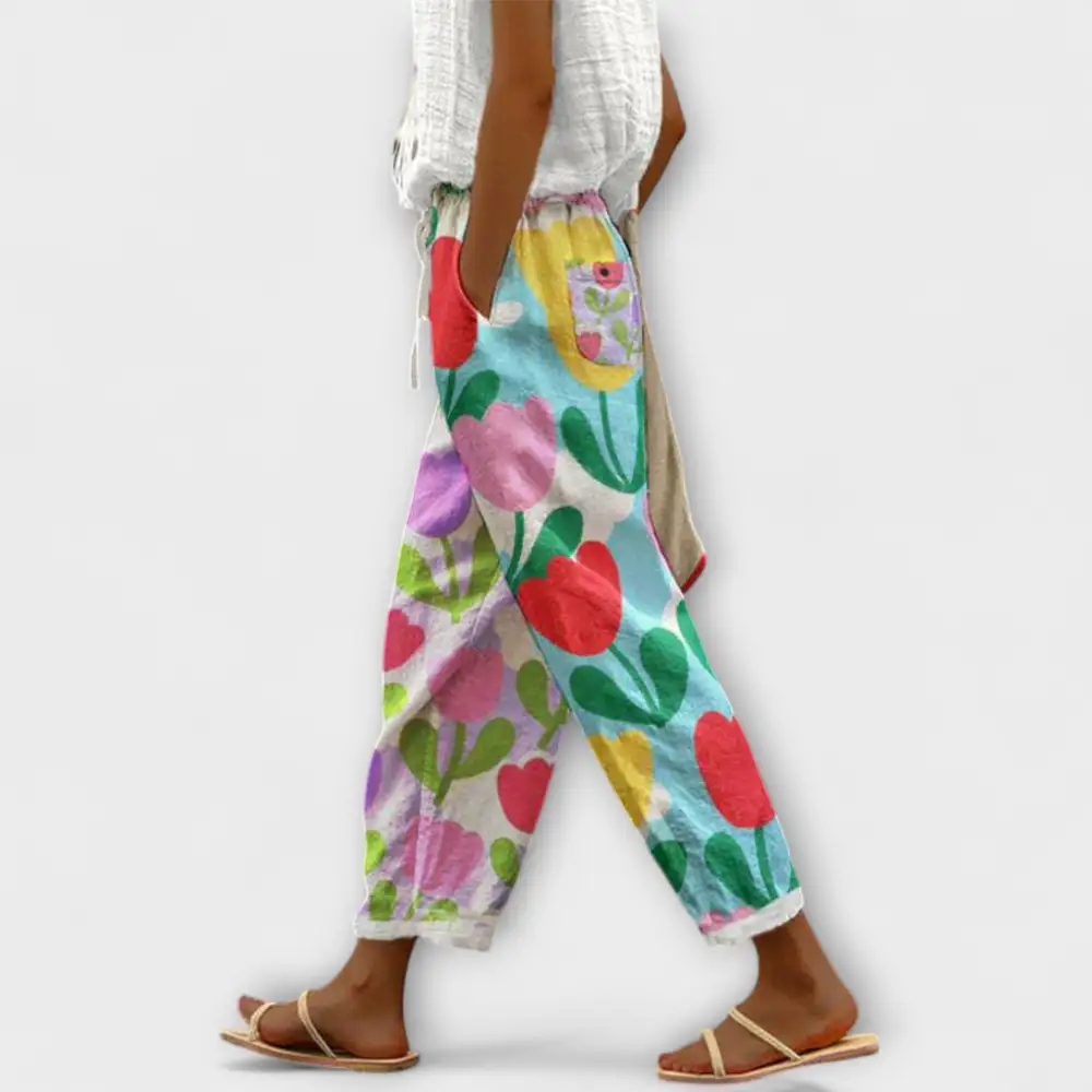 Printed Relaxed Fit Lightweight Trousers